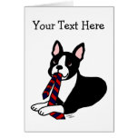 Boston Terrier Daddy with Tie 2 Greeting Cards