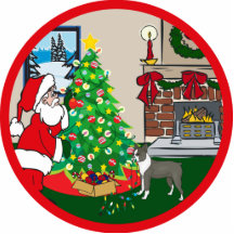 boston terrier deck the halls photo sculptures