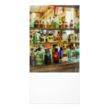 Bottles of Chemicals Green and Brown Personalised Photo Card