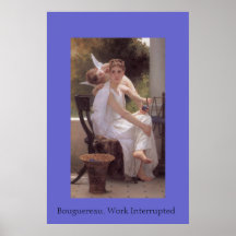 Bouguereau, Work interrupted Poster