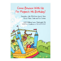 Bounce House Birthday Party Invitations