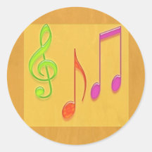 Bound to Sound Good -  Dancing Music Symbols Round Stickers