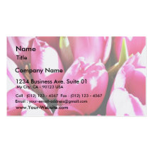 Bouquet Of Pink Tulips Business Card Templates