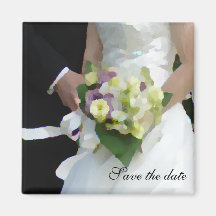 bouquet watercolor, Save the date Refrigerator Magnet