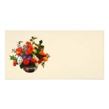Bouquet With Mums and Daisies Picture Card