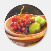 Bowl of Red Grapes and Pears Fridge Magnet