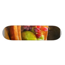 Bowl of Red Grapes and Pears Skateboards