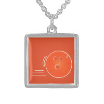 Bowling Ball - Orange Custom Necklace