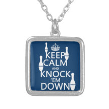 Bowling Keep Calm and Knock 'em Down - all colours Necklaces