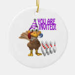 Bowling Party Invitation Christmas Tree Ornament