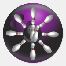 Bowling Round Stickers