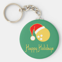 BowlingChick Happy Holidays Keychain