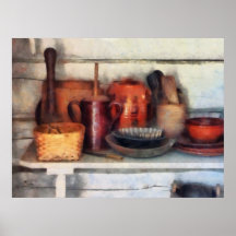 Bowls, Basket and Wooden Spoons Posters