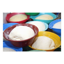 Bowls with bread dough art photo