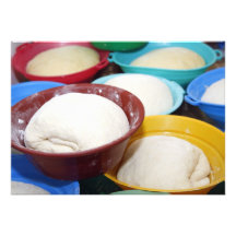 Bowls with bread dough personalized invitations