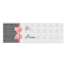Bows, Stripes, and Brocade Business Card Template