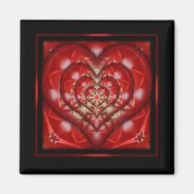 Boxed Heart Design Refrigerator Magnet