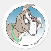 Boxer 3 round sticker