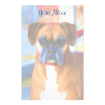 Boxer art stationary custom stationery