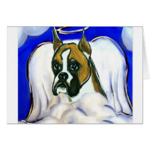 Boxer dog angel greeting cards
