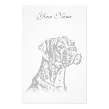 Boxer puppy art stationary personalized stationery