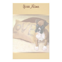 Boxer puppy love stationary customized stationery