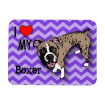Boxer Purple Monochromatic Chevron Fridge Magnet