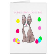 Boxer Somebunny Loves Me Greeting Card