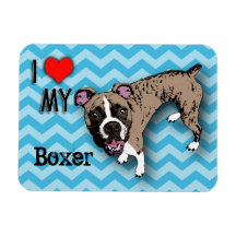 Boxer Teal Monochromatic Chevron Magnet
