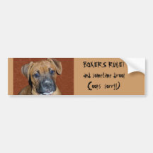 BOXERS RULE! BUMPER STICKER