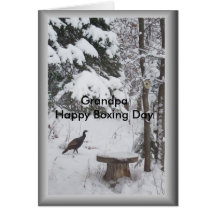 Boxing Day Greeting for Grandpa-Turkey Framed Greeting Cards