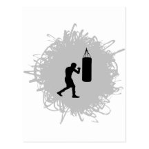 Boxing Scribble Style Post Cards