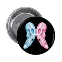 Boy and Girl Skulls Button