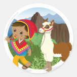 Boy and his llama stickers