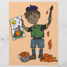 Boy Artist and Artwork Full Color Flyer