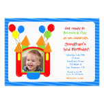 Boy Bounce House Photo Birthday Invitation