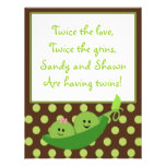 Boy Girl Twins Pea in a Pod Baby Shower Invitation