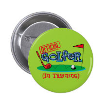 Boy Golfer In Training Button