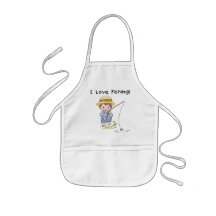 Boy I Love Fishing Tshirts and Gifts Aprons