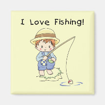 Boy I Love Fishing Tshirts and Gifts Fridge Magnets