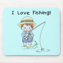 Boy I Love Fishing Tshirts and Gifts Mouse Pad