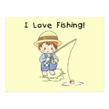 Boy I Love Fishing Tshirts and Gifts Postcard
