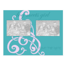 Boy Meets Girl ~ Teal/Pink Post Card