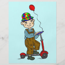 Boy on Scooter with Balloon 2 Custom Flyer