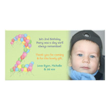 Boy or Girl 2nd Birthday Thank You Photo Card