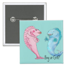 Boy or Girl gender reveal party Button