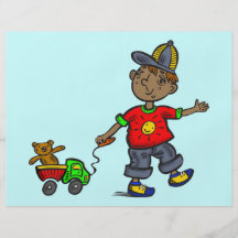 Boy Pulling Toy Flyer Design