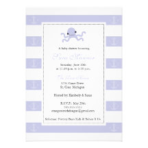 Boy Shower Invitation - Baby Octopus