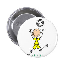 Boy Soccer Player Button