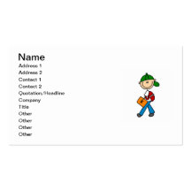 Boy With Backpack Business Card Templates